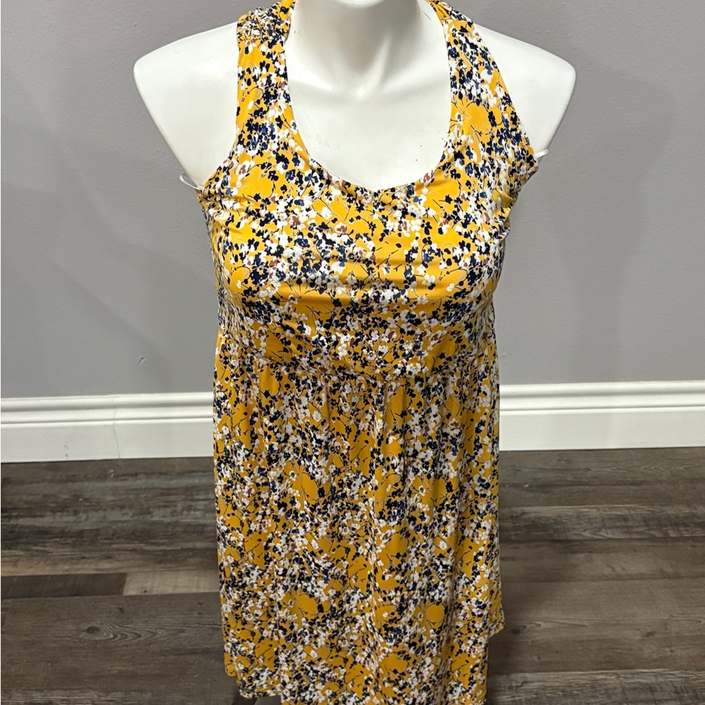 Floral Yellow Sleeveless Dress